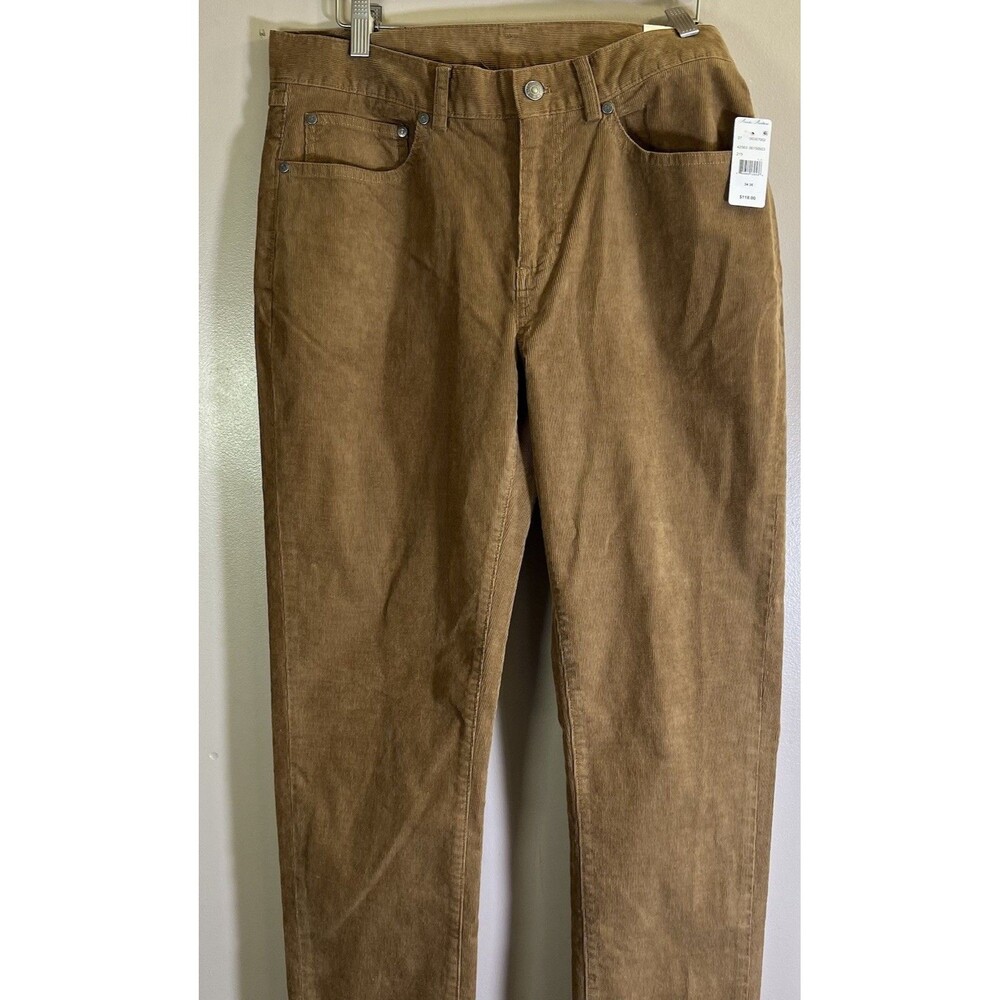 Brooks Brothers Corduroy Pants Mens 34x36 Brown Slim Fit Stretch Modern Preppy